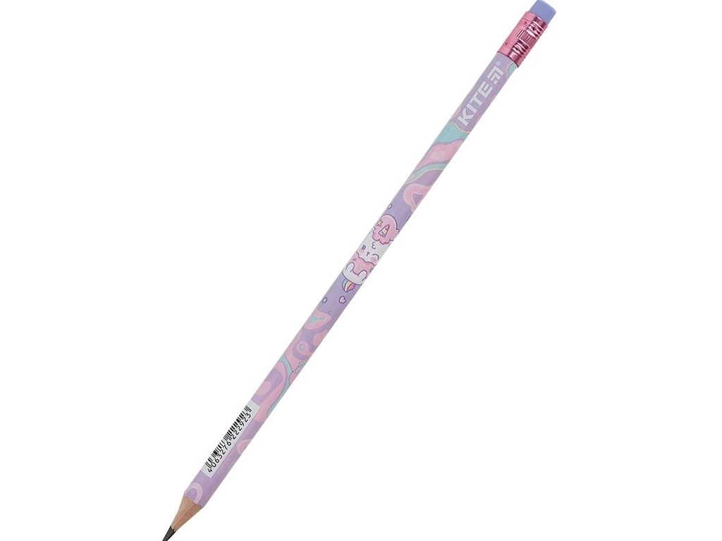 Карандаш графитный с резинкой Rainbow Catcorn, Kite