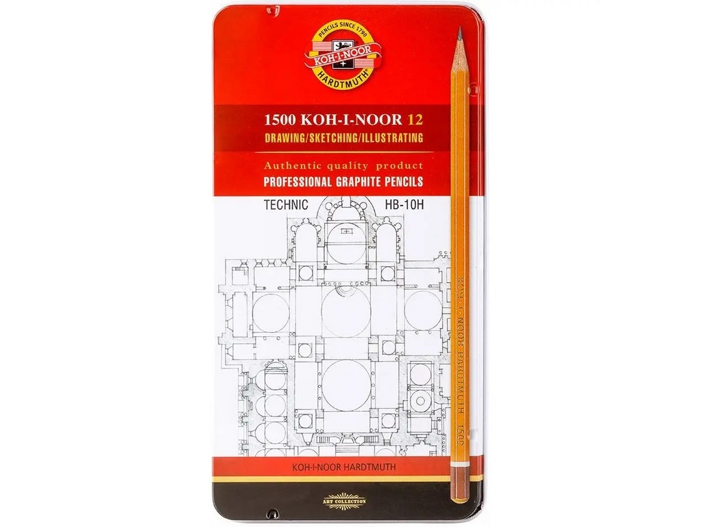 Олівці чорнографітні Technic НВ-10Н 12 шт. Koh-i-Noor 1502.I