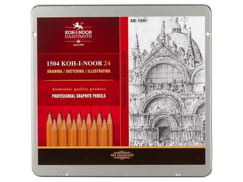 Олівці чорнографітні 8В-10Н 24 шт. Koh-i-Noor 1504