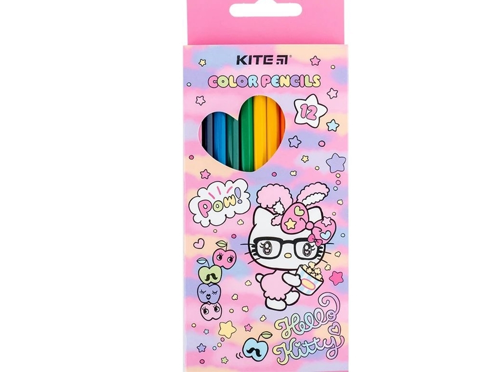 Олівці кольорові Hello Kitty 12 шт, Kite