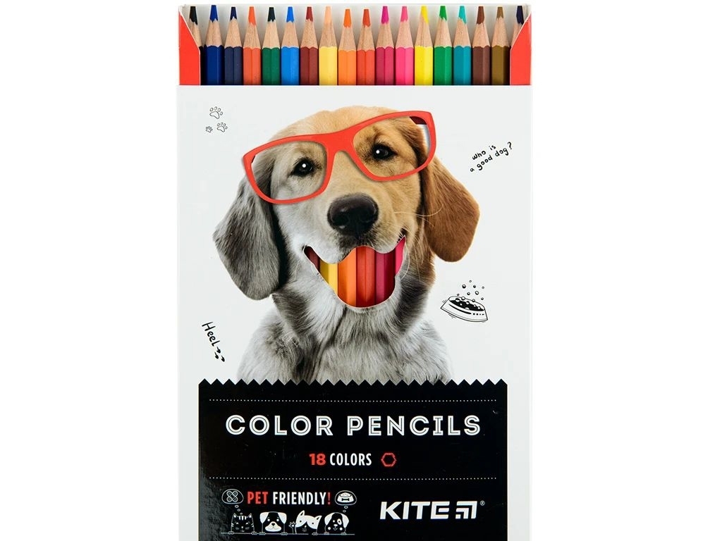 Карандаши цветные Dogs 18 шт, Kite