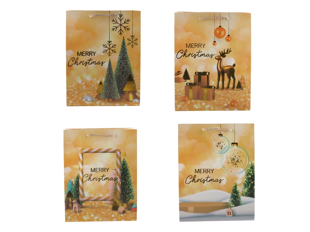 Пакет новогодний бумажный S Christmas tree 18х23х10 см, R91066-S