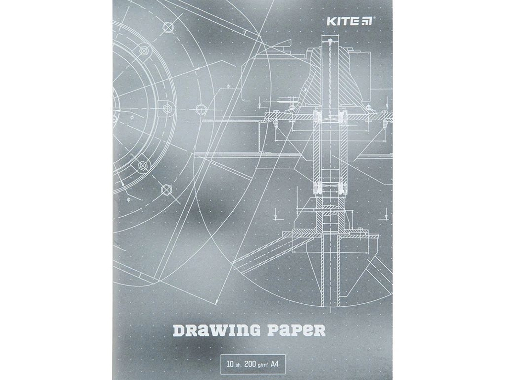 Бумага для чертежа А4, 10 листов, Kite