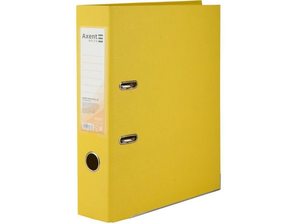 Папка-регистратор Axent Delta D1712-08C, двухсторонняя, A4, 75 мм, собранная, желтая