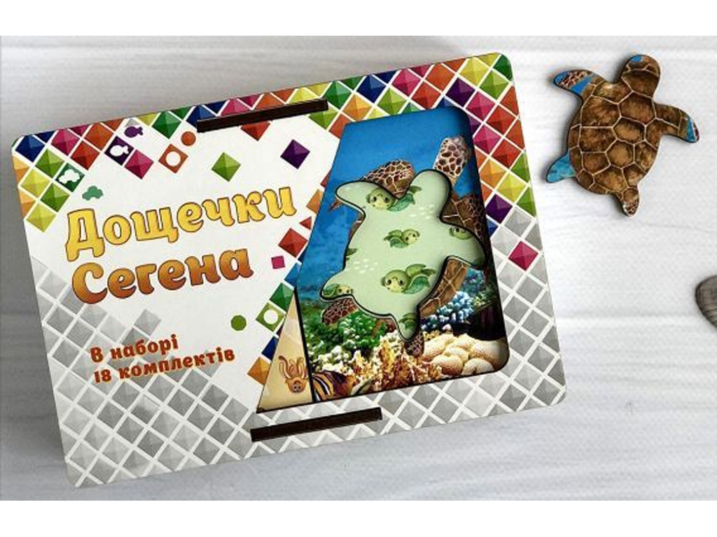 Пазл-сортер доски Сегена Морские жители, 10×7,5 см, Ubumblesbees