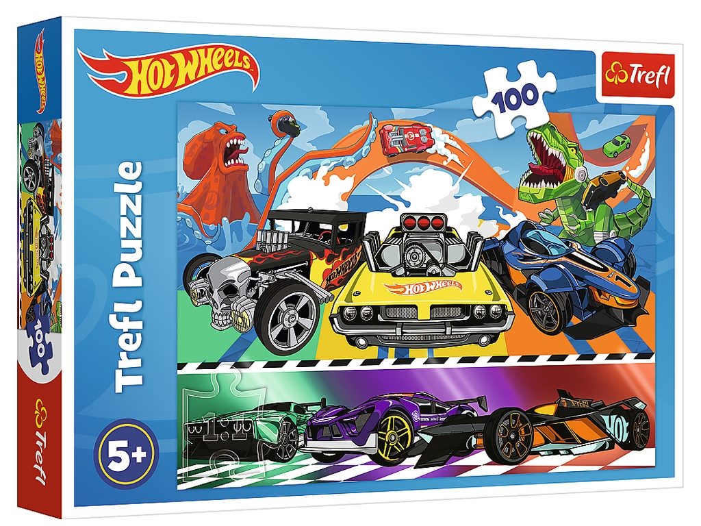 Пазлы Скоростные авто, Hot Wheels, 100 элементов, Trefl