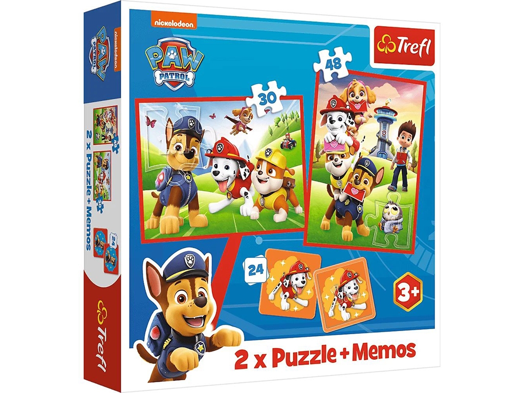 Пазл-игра 2 в 1 Trefl Paw Patrol Собачий упряжь в действии с игрой Memo