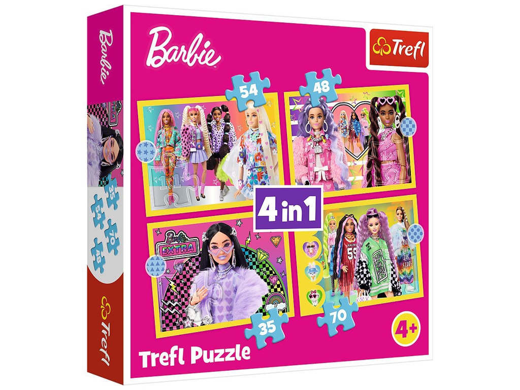 Пазл 4 в 1 Trefl Barbie Веселий світ Барбі