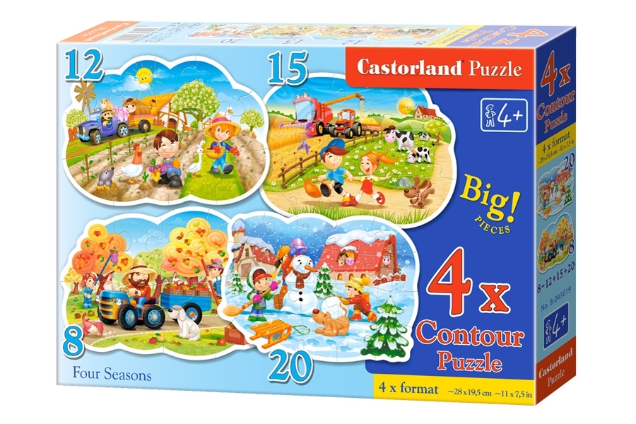 Пазлы Четыре сезона, 8,12,15 и 20 элементов, Castorland