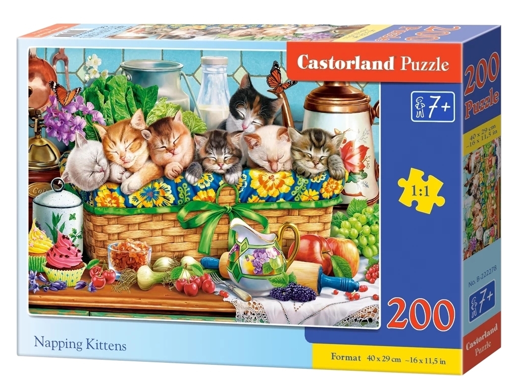 Пазлы Дремлющие котята, 200 элементов, Castorland B-222278