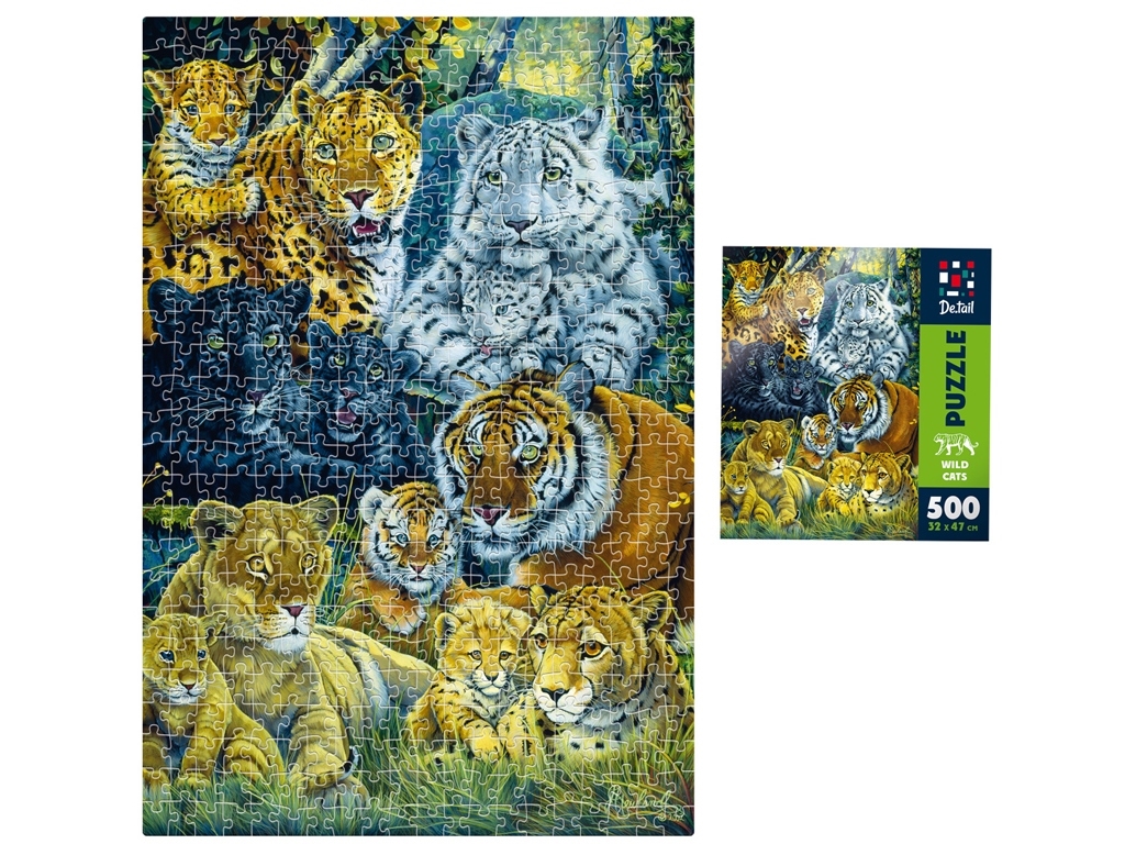 Пазли Дикі кішки, 500 елементів, De,tail DT500-14