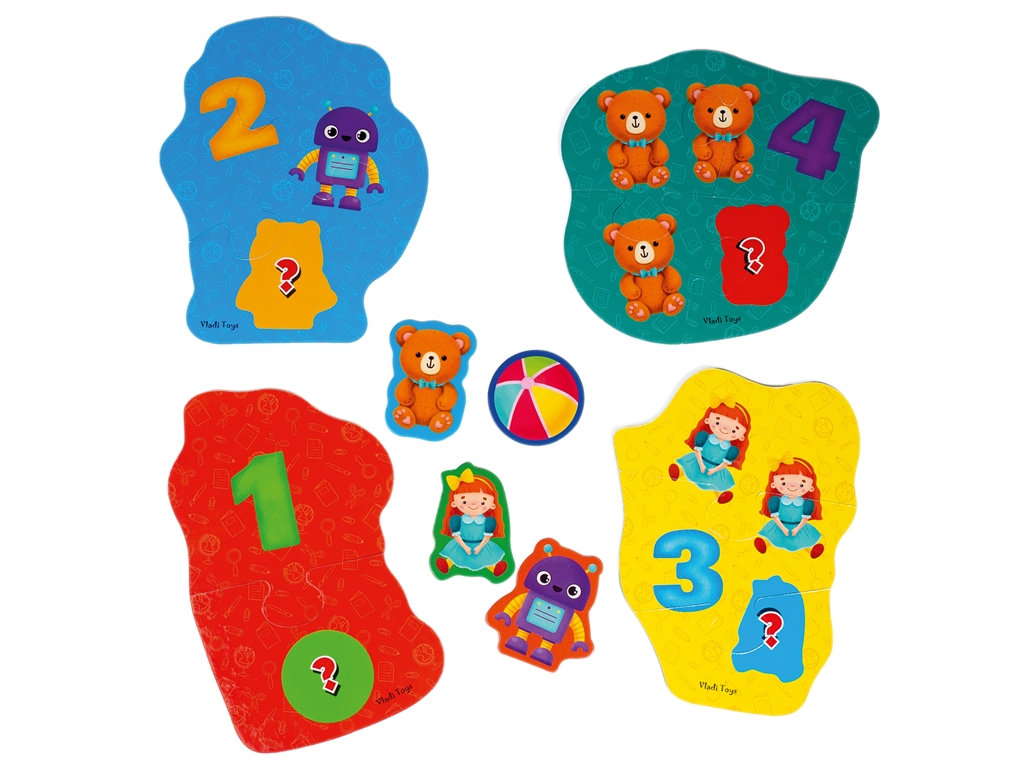 Пазли максі картонні з грою Малюк Зможе, тварини, іграшки, Vladi Toys