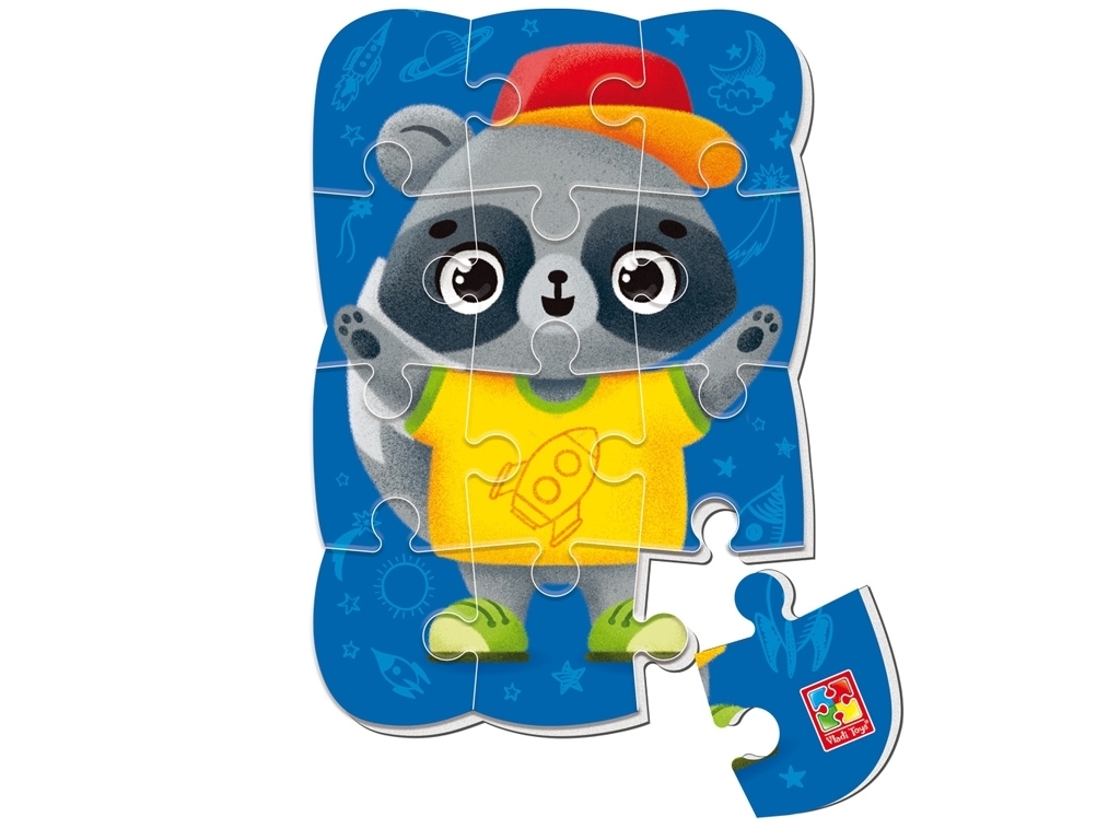 Пазлы мягкие магнитные А5, Малыш сможет Енот, Vladi Toys