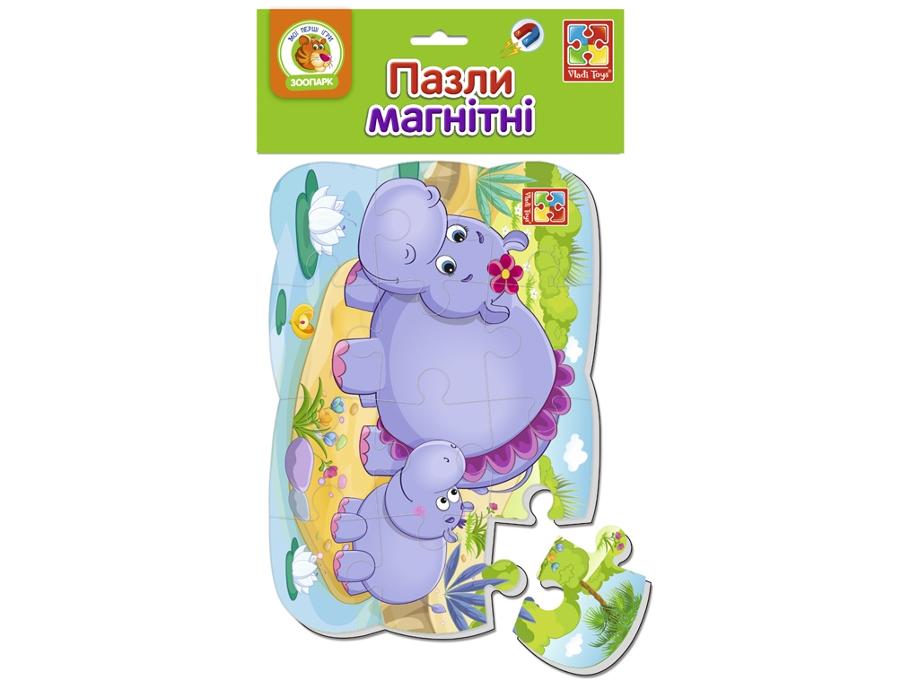 Пазли на магніті А5 Бегемотики, Vladi Toys