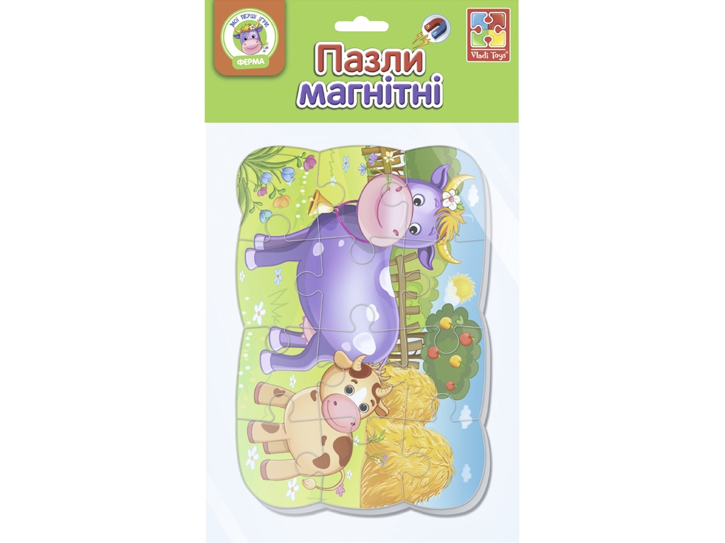 Пазли на магніті А5 Корова і теля, Vladi Toys