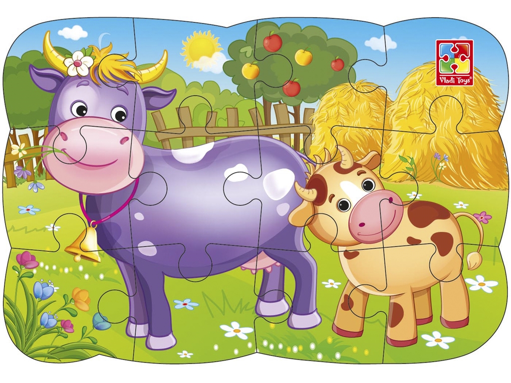 Пазли на магніті А5 Корова і теля, Vladi Toys