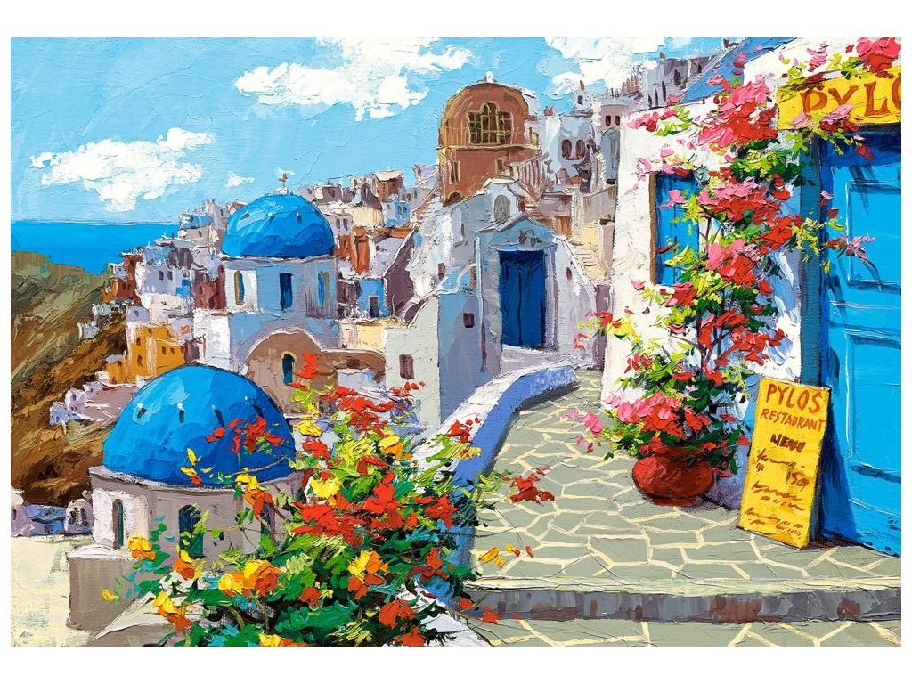 Пазли Весна в Санторіні, 2000 елементів, Castorland