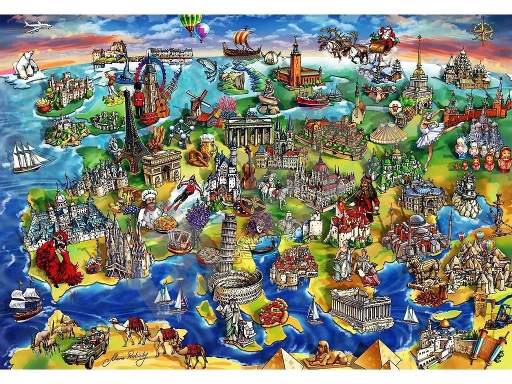 Пазли Європа, 1500 елементів, Anatolian 4557