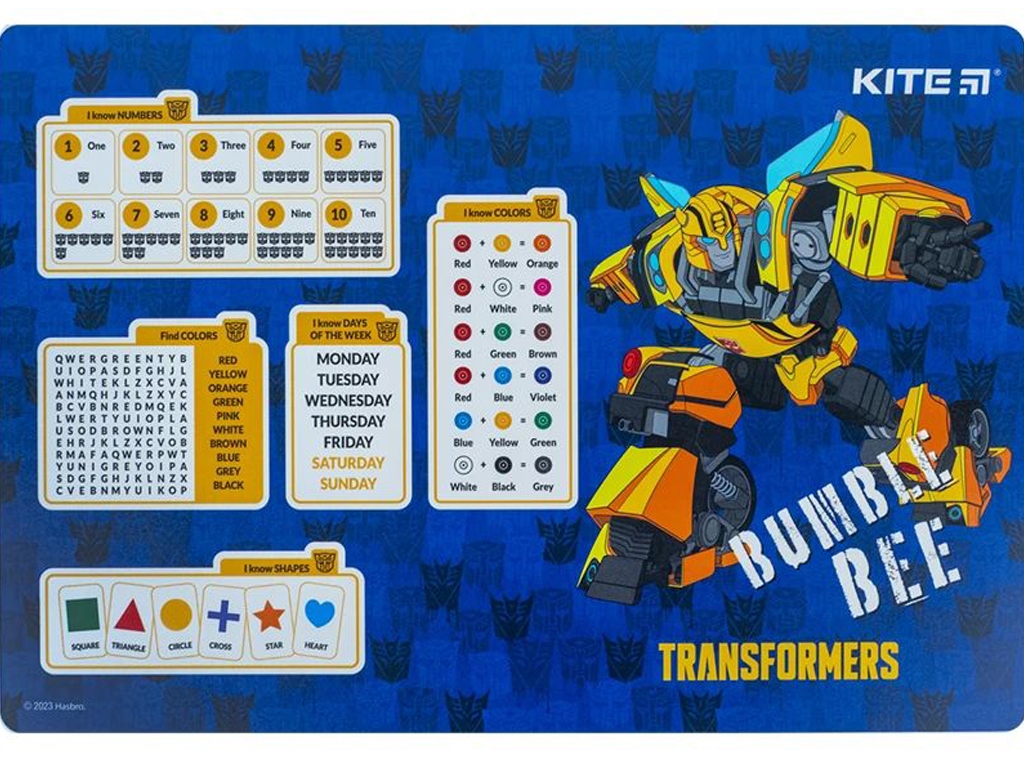 Подкладка настольная Transformers 42,5х29см, Kite