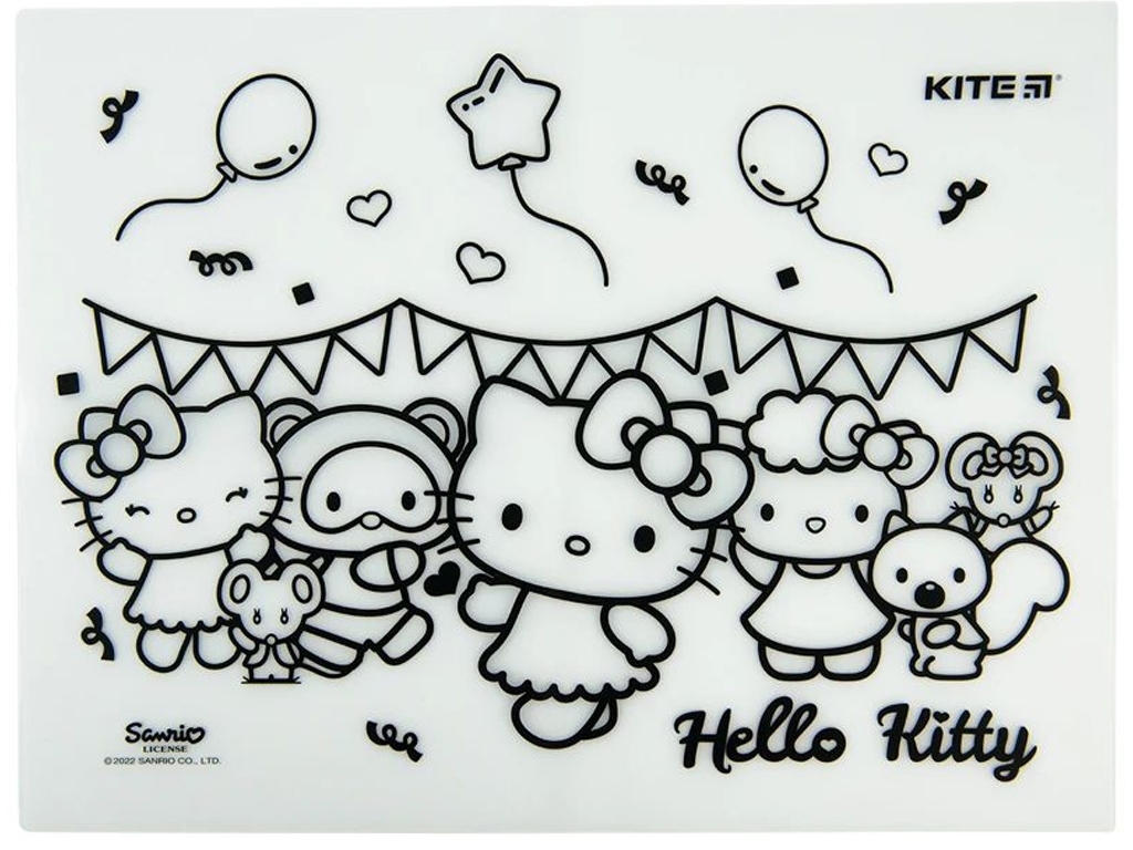 Подкладка раскраска силиконовая Hello Kitty 30х40см, Kite
