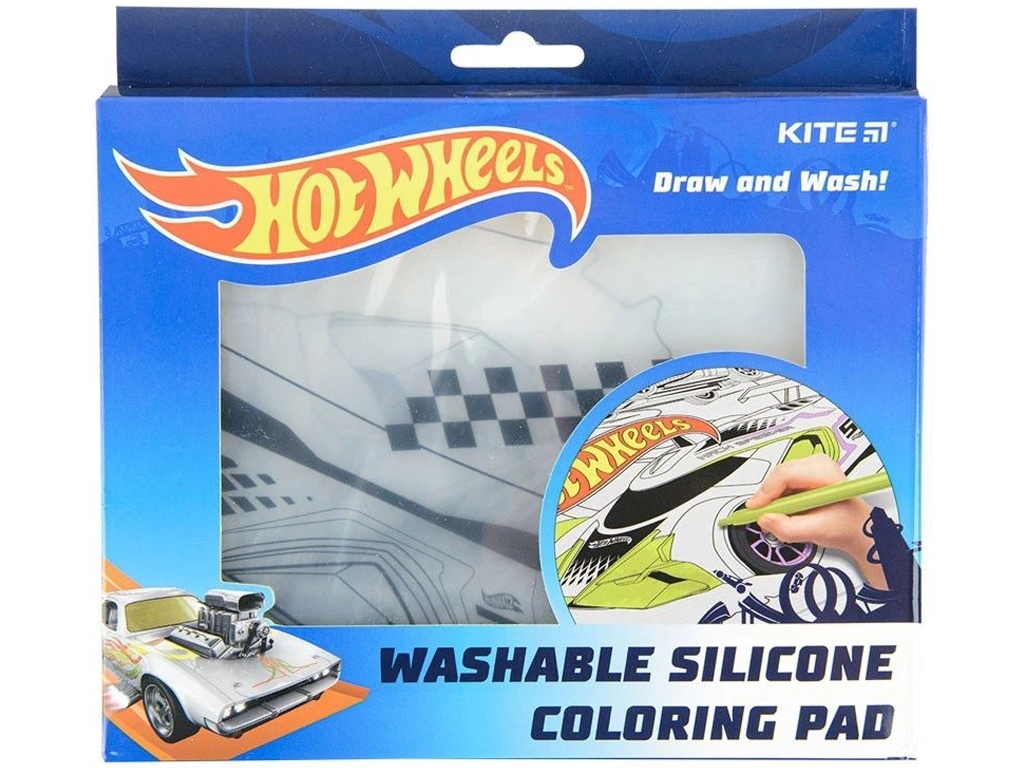 Подкладка раскраска силиконовая Hot Wheels 30х40см, Kite