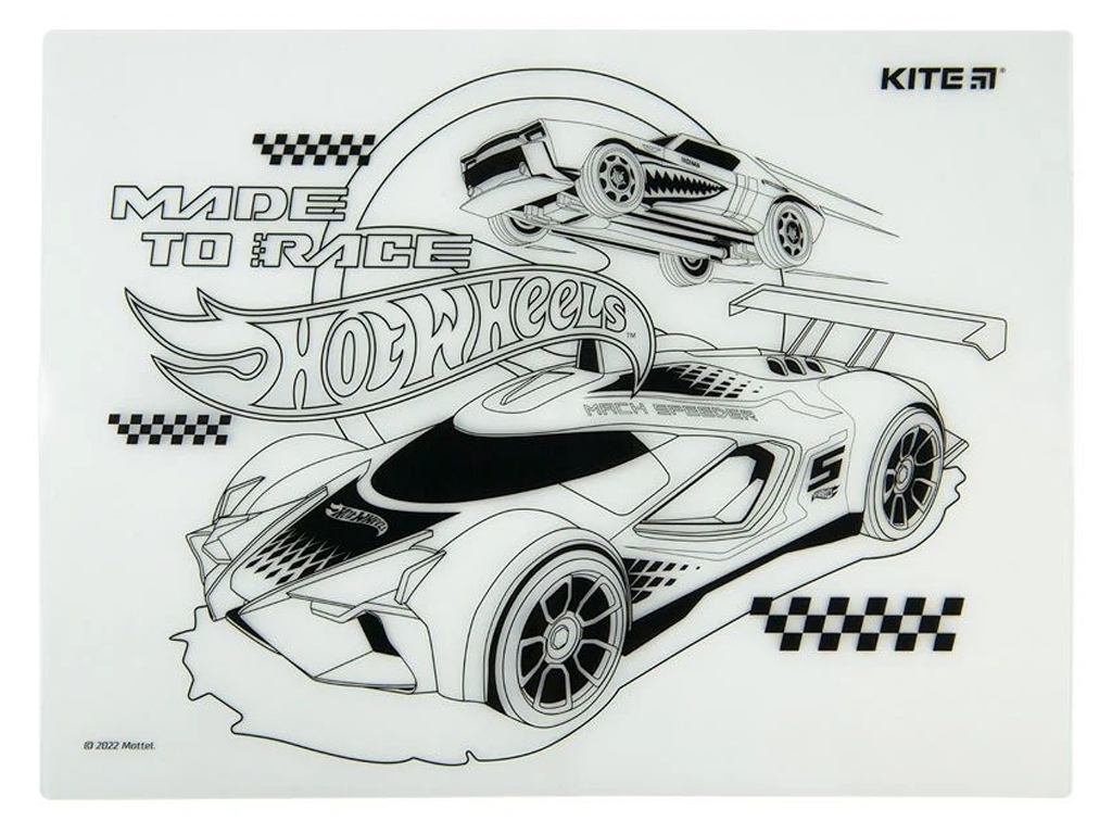 Подкладка раскраска силиконовая Hot Wheels 30х40см, Kite