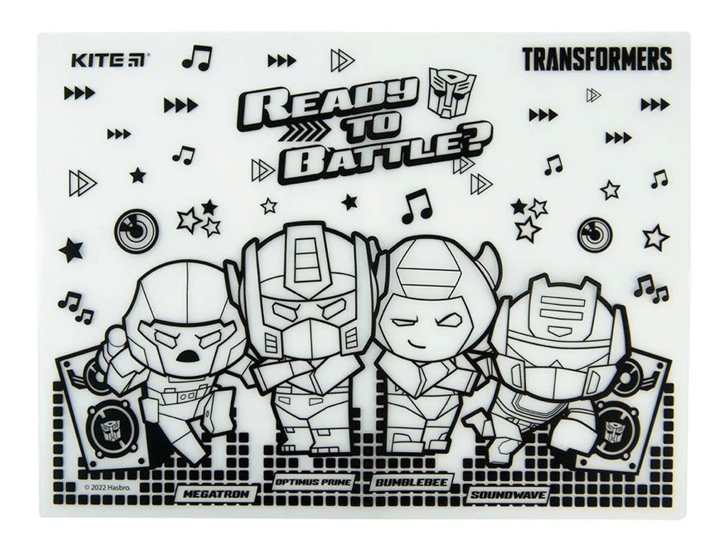 Подкладка раскраска силиконовая Transformers Generations 30х40см, Kite