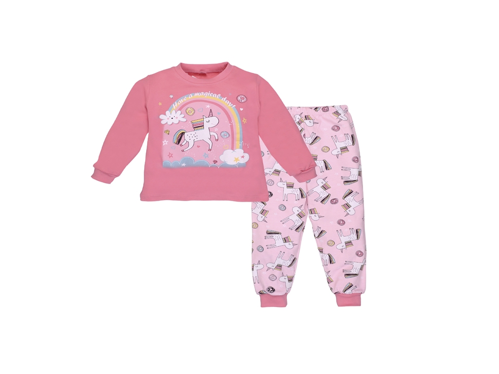Пижама детская для девочки розовая, Рост 134, Татошка