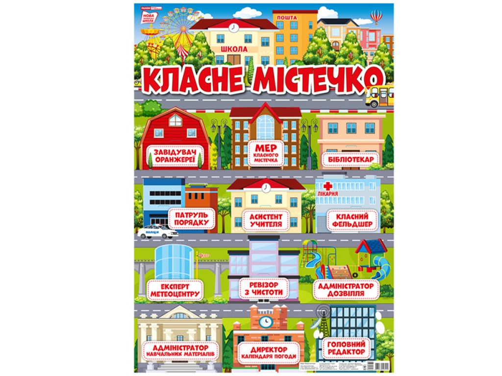 Плакат "Классный городок", НУШ, Ранок