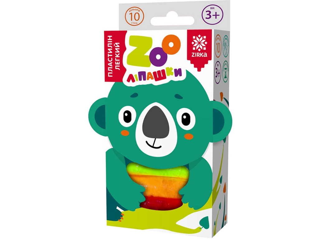 Пластилін легкий для ліплення ZOOліпашки Коала, набір, 10 кольорів, ZIRKA