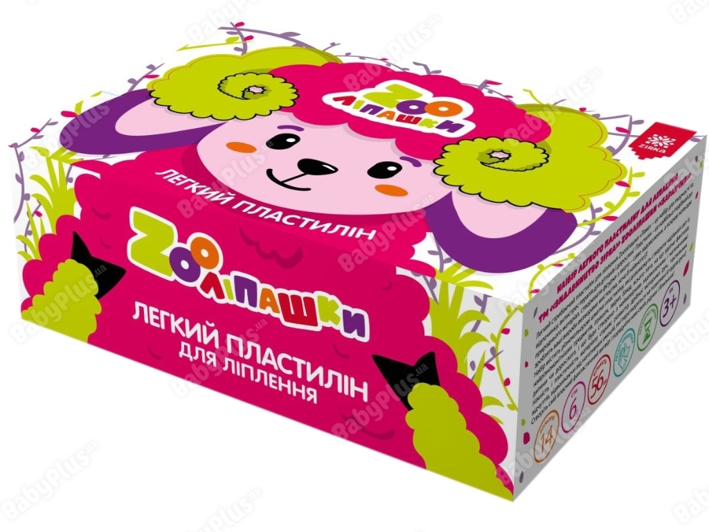 Пластилін легкий ZOOліпашки Шоу-бокс Баранчик, набір, 56 стіків, ZIRKA