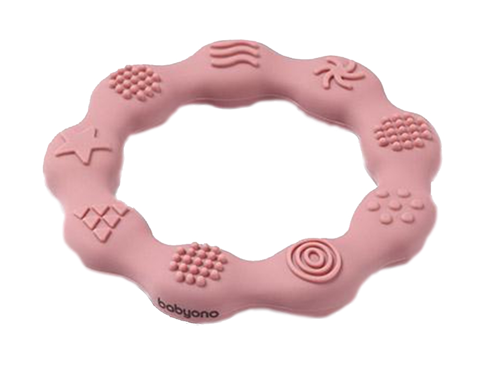 Прорезыватель для зубов силиконовый Кольцо розовый. BabyOno 825/02
