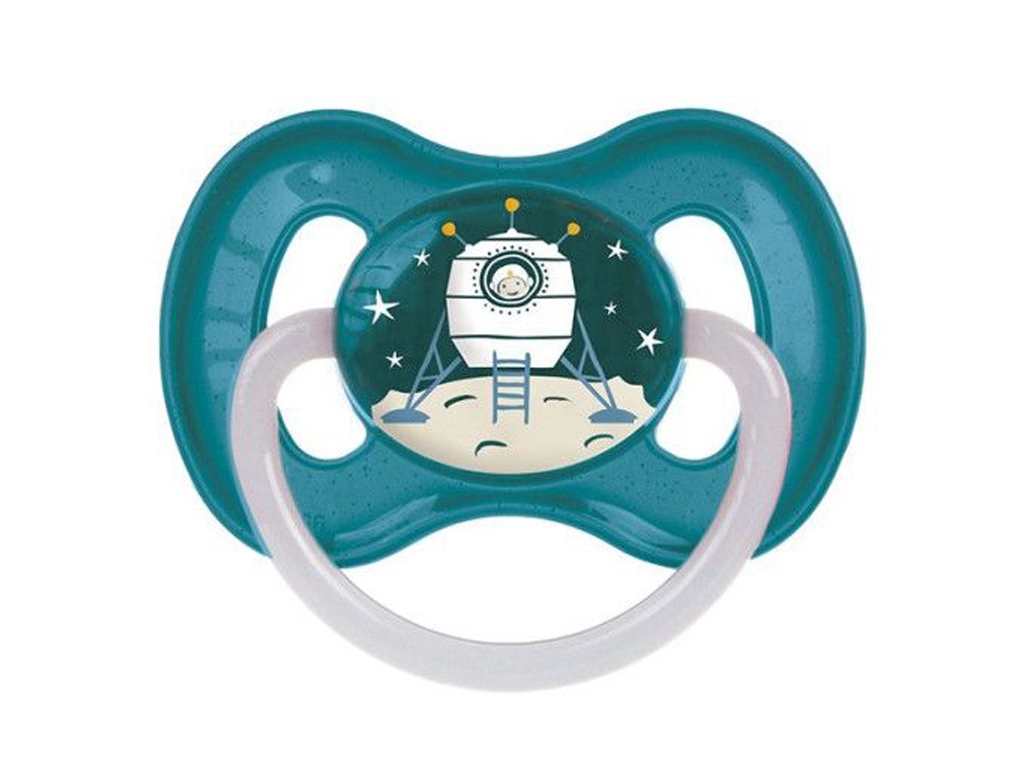 Пустышка латексная круглая Space синяя, 0–6 мес., 23/221_blu, Canpol Babies