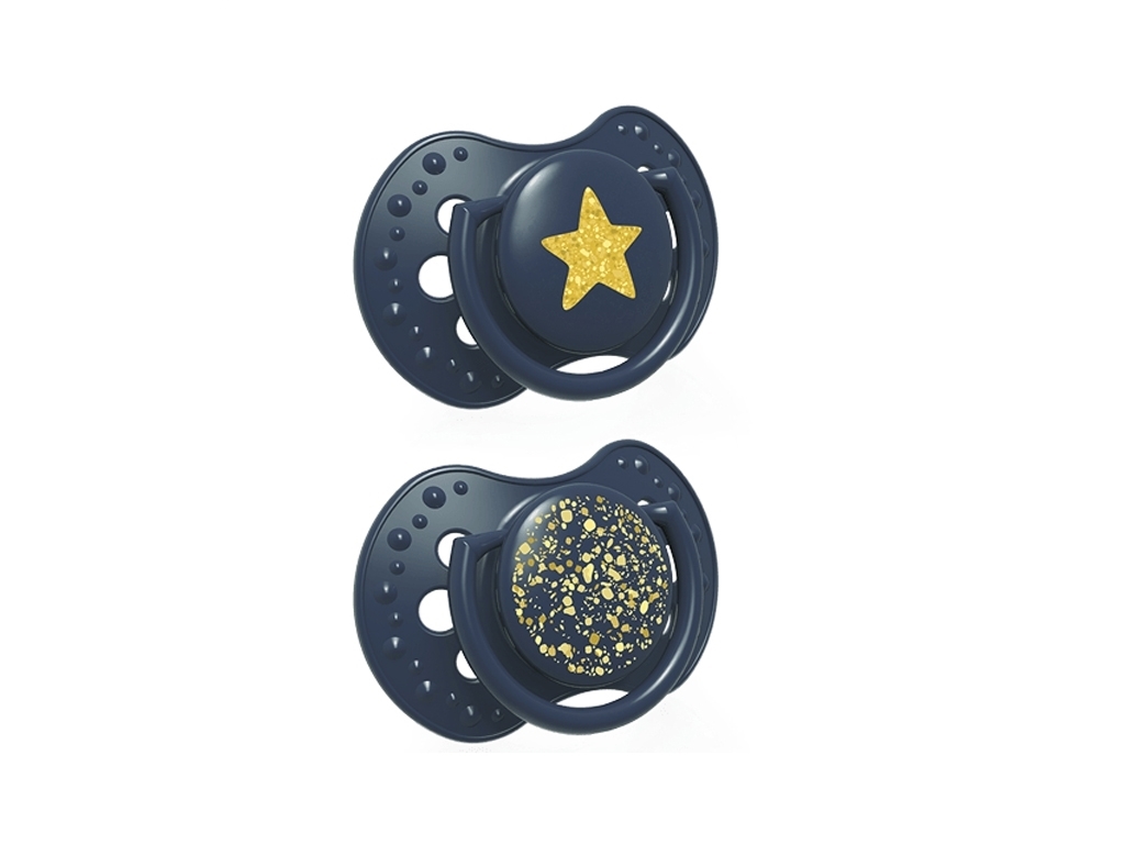 Пустушка силіконова Stardust синя, силікон, 18+ міс., 22/895_blue, LOVI
