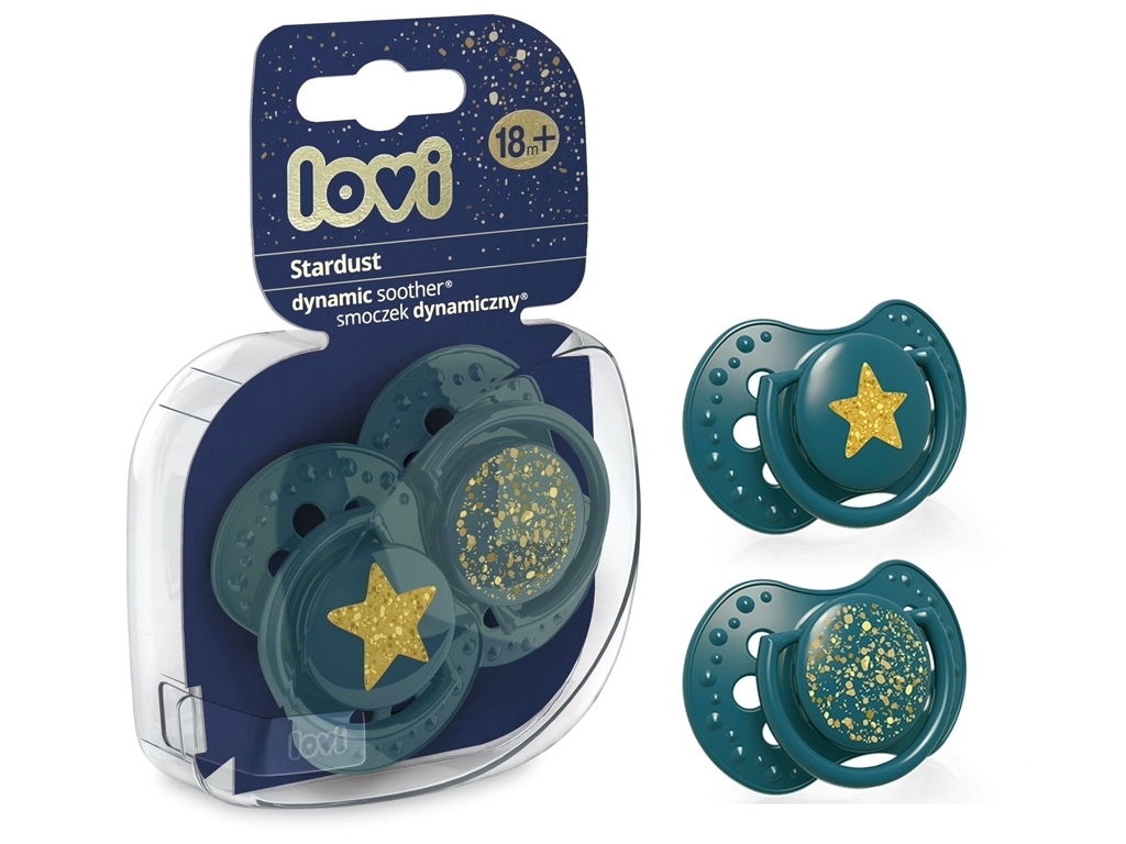 Пустышка силиконовая Stardust зеленая, силикон, 18+ мес., 22/895_green, LOVI