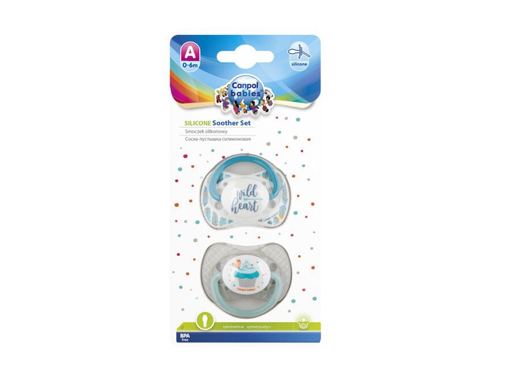Пустышка симметричная, силикон, 0-6 мес, 23-954_grey, Canpol Babies