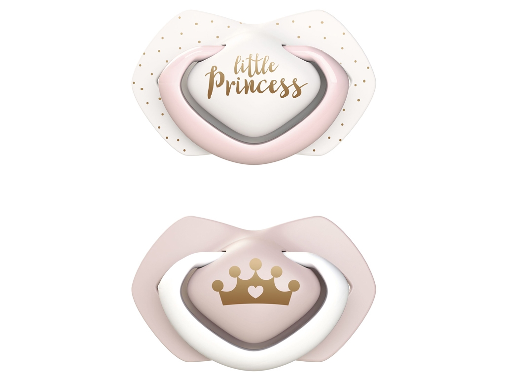 Пустышка силиконовая симметричная Royal Baby, 2 шт, 6-18 мес, 22/651_pin, Canpol Babies