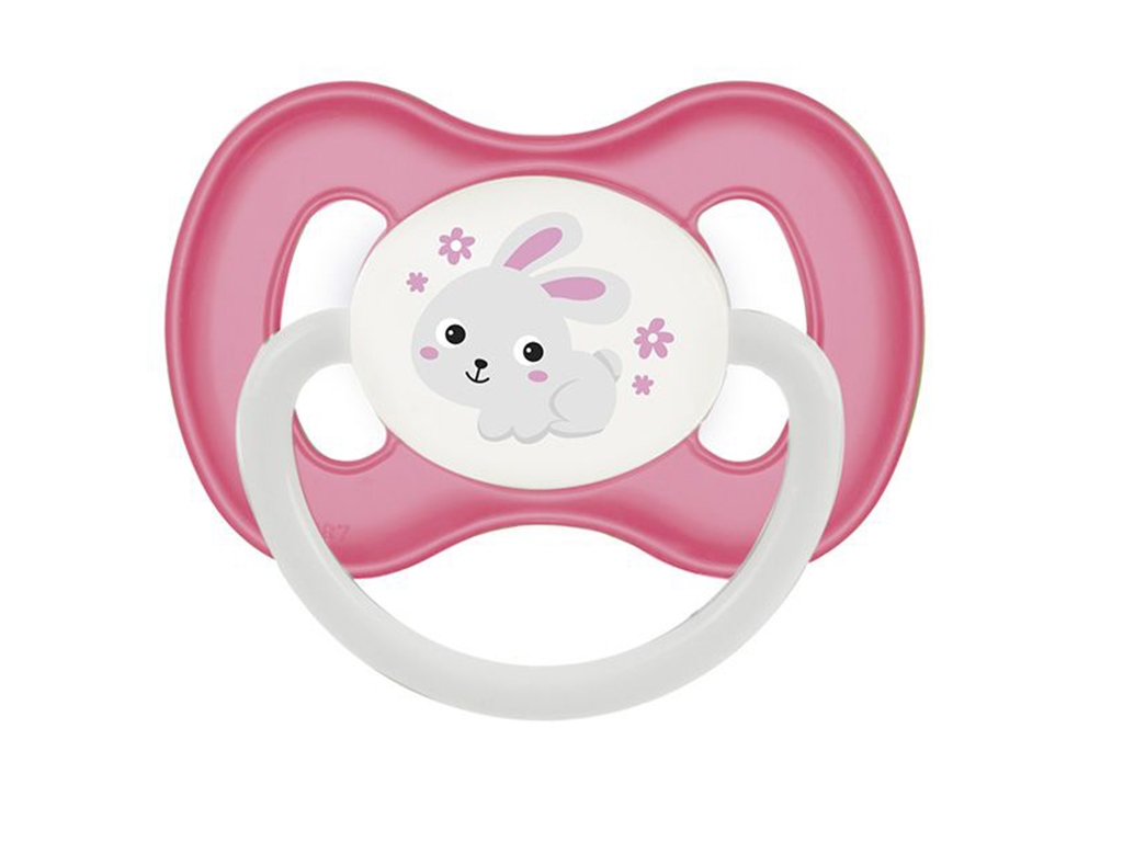 Пустышка силиконовая симметричная Bunny & Company, 6-18 мес, 23/269_pin, Canpol Babies