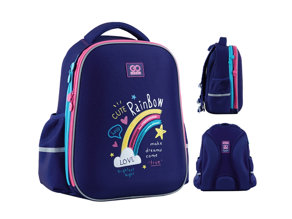 Рюкзак школьный полукаркасный Cute Rainbow. GoPack GO24-165M-1