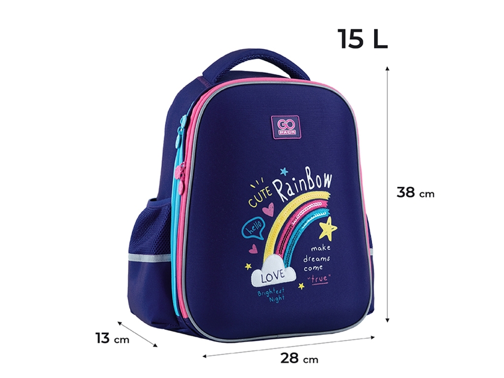 Рюкзак школьный полукаркасный Cute Rainbow. GoPack GO24-165M-1