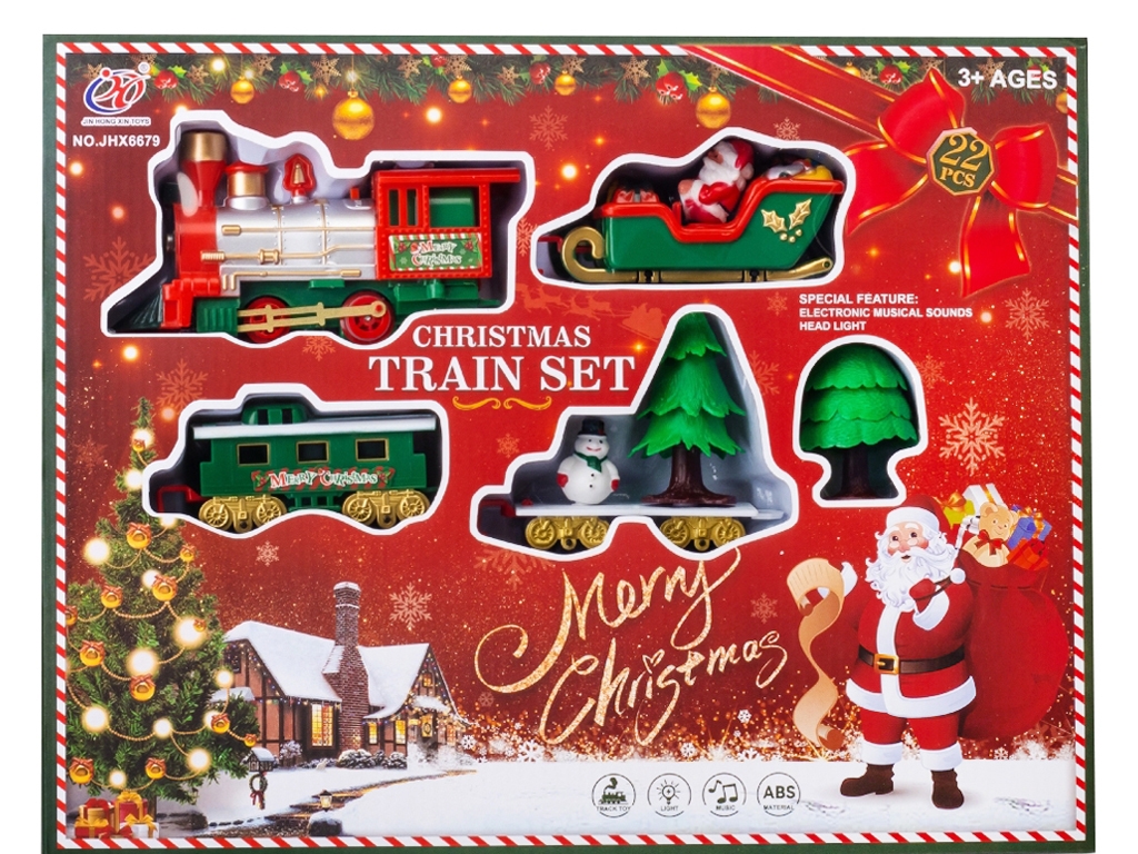 Різдвяний паровоз з музикою Merry Christmas 90 см, 9126-003