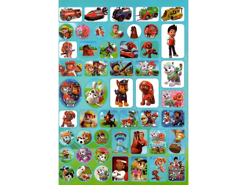 Раскраска 100 наклеек А4, Щенячий Патруль, Jumbi