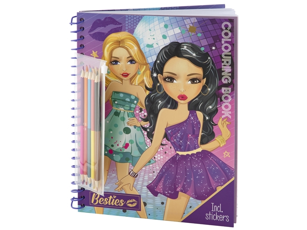 Творческий набор "Раскраска Besties с наклейками и карандашами", Возраст 3+, Besties