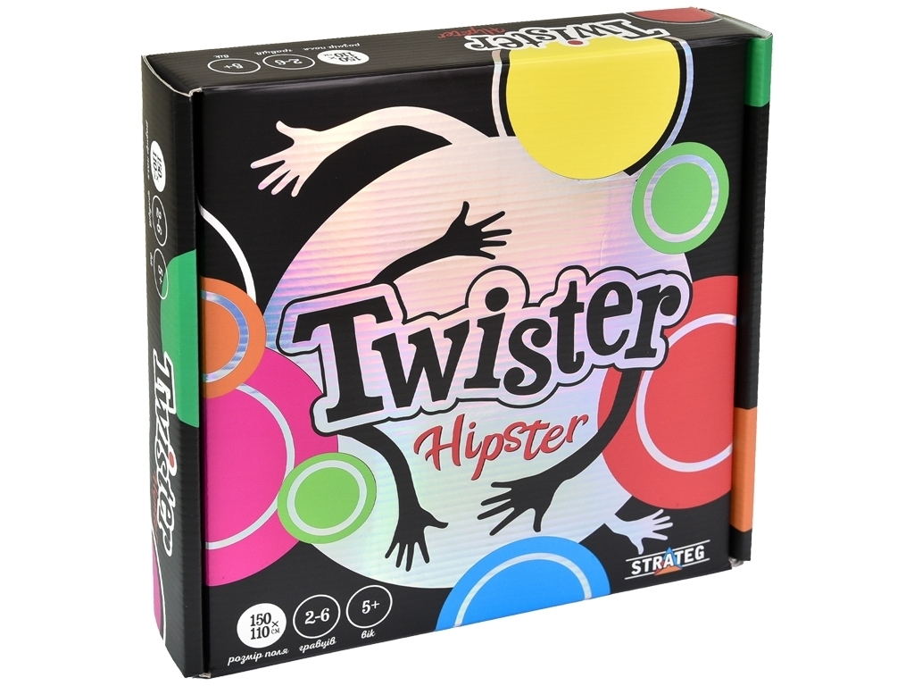 Настільна гра рухлива Twister-Hipster, ігрове поле та рулетка, Strateg