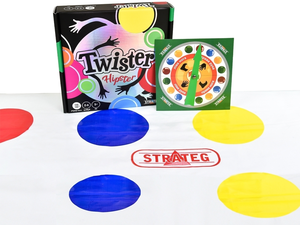Настільна гра рухлива Twister-Hipster, ігрове поле та рулетка, Strateg