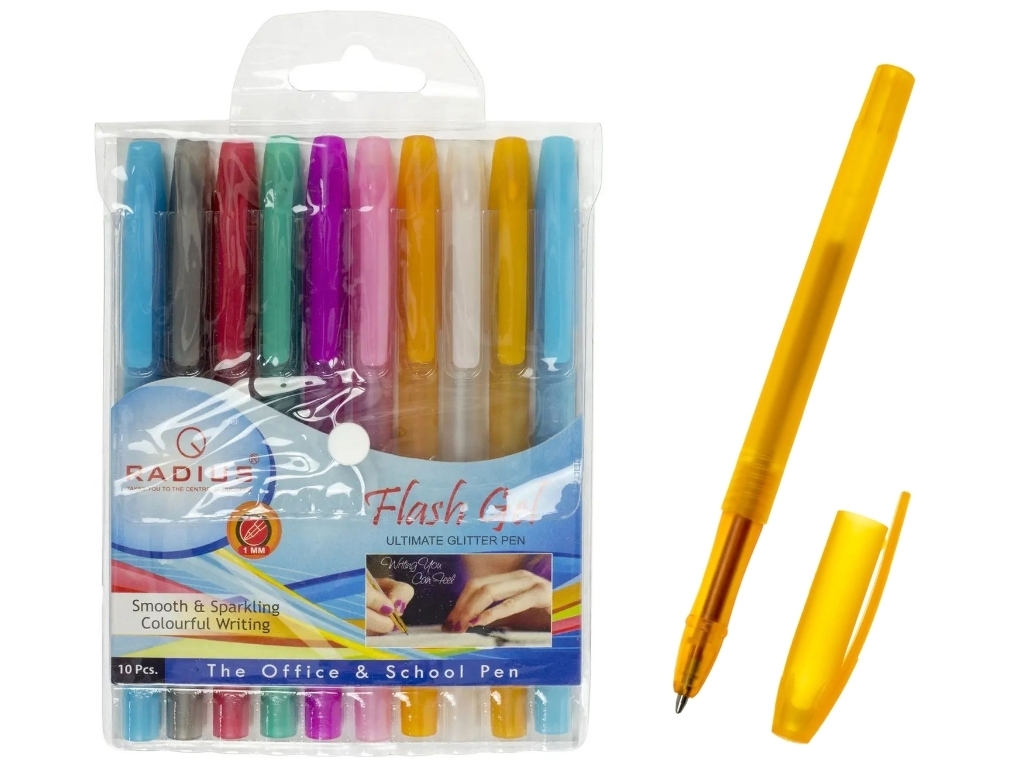 Ручка гелева 10 кольорів Flash Gel. Radius FLASH-10