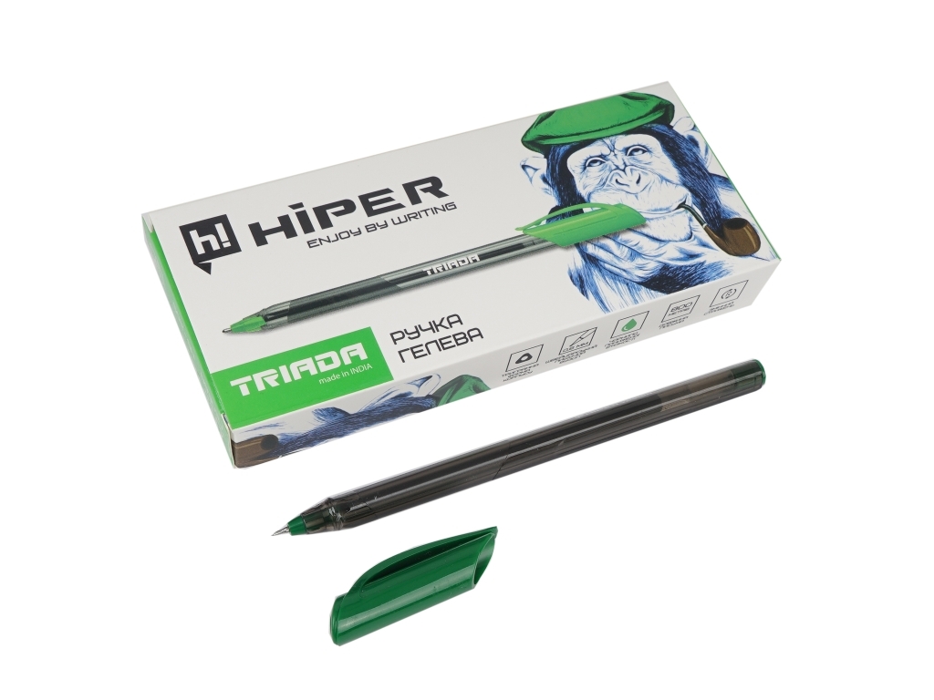 Ручка гелева Triada. Hiper HG-205. 0,6 мм. Колір зелений. Ціна за 1 шт.