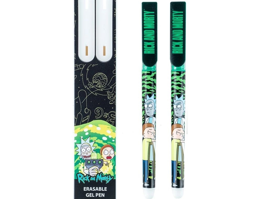 Ручка гелевая пиши-стирай 2шт в пенале синяя Rick & Morty, Kite
