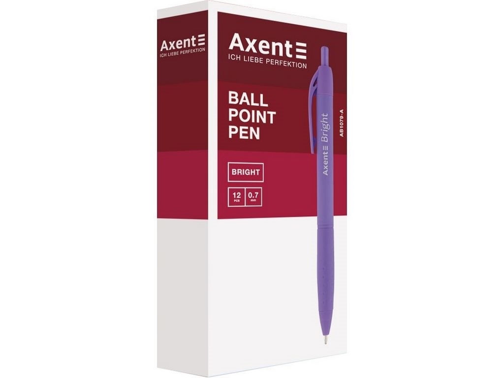 Ручка шариковая автоматическая синяя Bright Axent AB1079-02-A