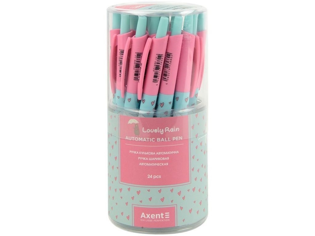 Ручка шариковая автоматическая Lovely rain синяя. Axent AB1090-34-A